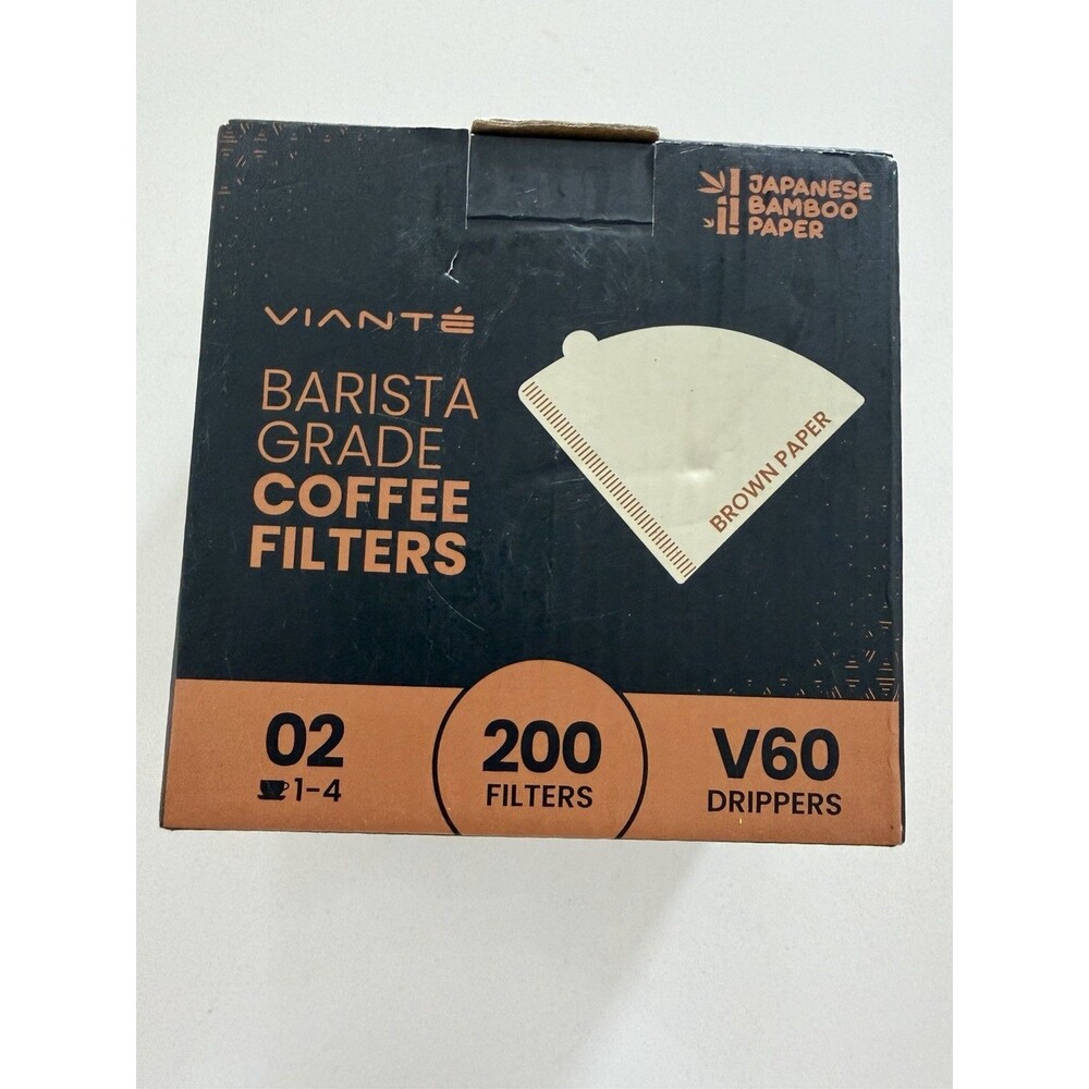 200Pcs Cone Coffee Filters V6 Unbleached Sz 02 Coffee Filter japan bamboo paper